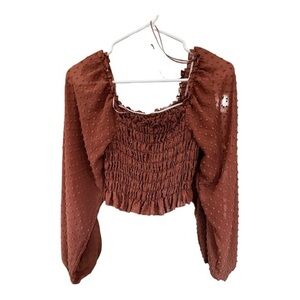 Citron Terracotta Smocked Blouse